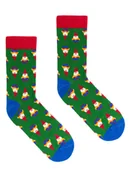 Skarpetki męskie - Zielone krasnale skrzaty kolorowe skarpetki we wzory Kabak - miniaturka - grafika 1