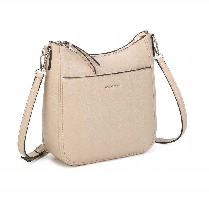 Torebka Damska Pojemna Listonoszka Crossbody Beżowa Codzienna LUIGISANTO