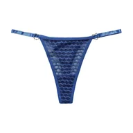 Majtki damskie - Stringi z łączeniami serduszka - Niebieski L - miniaturka - grafika 1