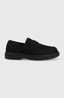 Mokasyny męskie - Calvin Klein mokasyny zamszowe LOAFER NB męskie kolor czarny HM0HM01031 - miniaturka - grafika 1