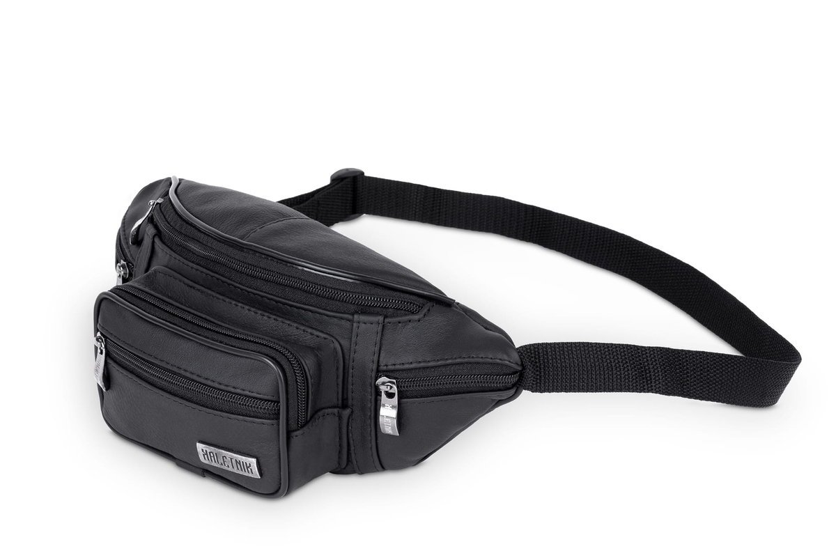 Saszetka Nerka Skórzana Kaletnik Junoch Czarna