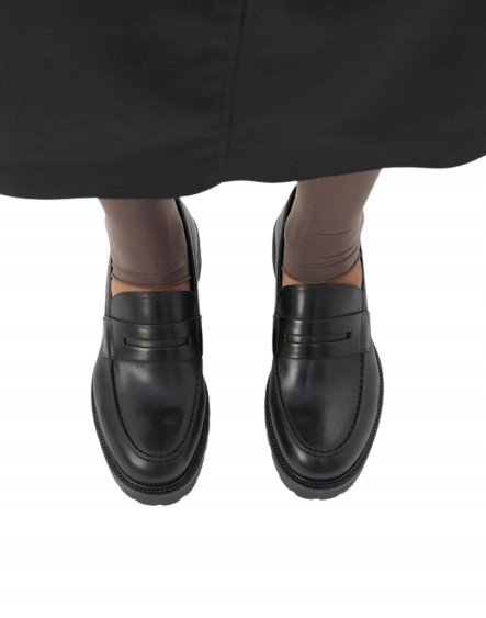 VAGABOND CZARNE SKÓRZANE MOKASYNY ELEGANCKIE WSUWANE 37 I1D