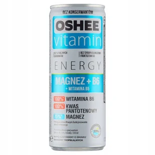 Oshee Vitamin Energy Napój gazowany o smaku owoców tropikalnych 250 ml - Napoje energetyczne i izotoniczne - miniaturka - grafika 1