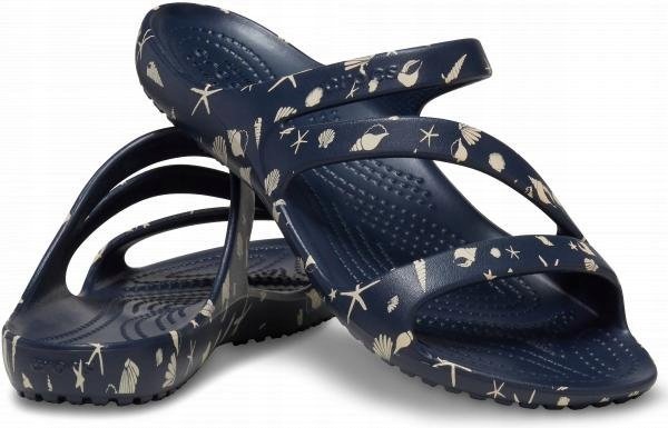 Damskie Lekie Buty Klapki Crocs Kadee II Shells Print 209773 Women 37-38
