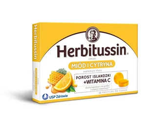 DOMACO Herbitussin sm.miód i cytryna x 12 past - Przeziębienie i grypa - miniaturka - grafika 1