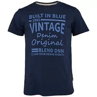 Koszulki męskie - Blend Męski T-shirt T-shirt, 194024/Dress Blues, S, 194024/Dress Blues, S - miniaturka - grafika 1