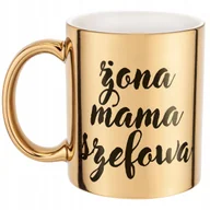 Kubki - Złoty kubek ceramiczny Żona Mama Szefowa Dla Kobiety Prezent Upominek - miniaturka - grafika 1