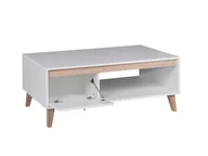 Ławy i stoliki kawowe - Stolik Kawowy OVIEDO OV-03 Biały Szerokość 120 cm Styl Skandynawski Boho - miniaturka - grafika 1