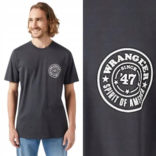 Wrangler GRAPHIC TEE Faded Black CZARNA BAWEŁNIANA KOSZULKA T-SHIRT LOGO XL - Koszulki męskie - miniaturka - grafika 1