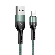 Kable USB - USAMS Kabel pleciony U55 lightning for set U55 zielony/green 1m SJ448USBSG02 (US-SJ448) - miniaturka - grafika 1