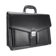 Teczki i aktówki - Aktówka MARCO (PL) Skóra Naturalna Torba Na Dokumenty Do Pracy CZARNA T19 - miniaturka - grafika 1