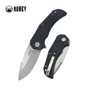 Nóż składany Kubey Bravo One Drop Point Black G10, Beadblasted AUS-10 by Mikkel Willumsen (KU319H) - Noże - miniaturka - grafika 1