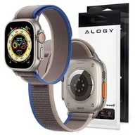 Akcesoria do smartwatchy - Pasek nylonowy Alogy Sport Strap na rzep do Apple Watch 1/2/3/4/5/6/7/8/SE (38/40/41mm) Niebiesko-szary - miniaturka - grafika 1