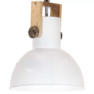 VidaXL Industrialna lampa wisząca, 25 W, biała, okrągła, 32 cm, E27 320846 VidaXL - Lampy sufitowe - miniaturka - grafika 1