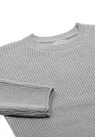 Swetry damskie - Libbi Damski sweter z okrągłym dekoltem, luźny sweter akryl jasnoszary melanż, rozmiar XS/S, jasnoszary melanż, XS - miniaturka - grafika 1