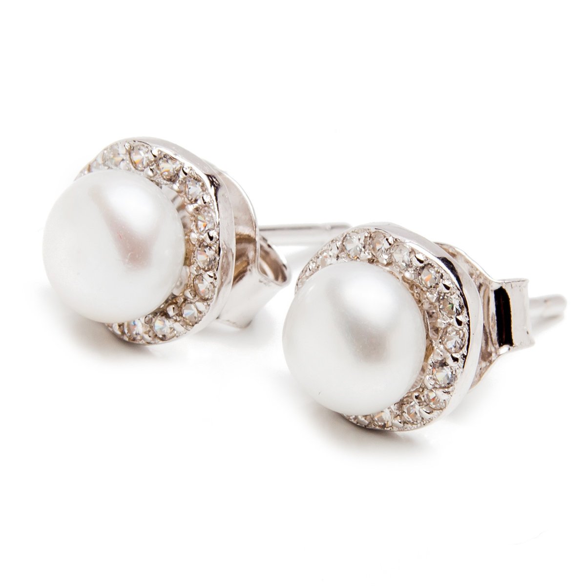 Srebrne kolczyki 925 Perła cyrkonie