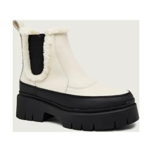 HUGO Skórzane sztyblety Kris_ChBootie_FRLT | shearling - Sztyblety damskie HUGO Skórzane sztyblety Kris_ChBootie_FRLT | shearling - Sztyblety damskie - miniaturka - grafika 1