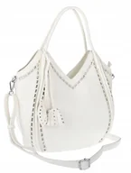 Torebki damskie - Torebka Damska kuferek shopper włoska marka Maria C pojemna MC602 biała - miniaturka - grafika 1