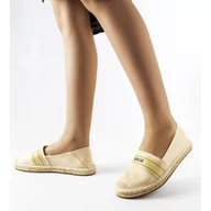 Espadryle damskie - Beżowe espadryle Big Star LL274895 beżowy - miniaturka - grafika 1