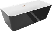 Wanny - Mexen Volta wanna wolnostojąca przyścienna 150 x 75 cm, biała/czarna, przelew różowe złoto - 51131507575-60 - miniaturka - grafika 1
