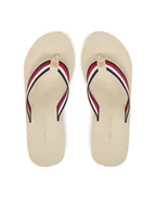 Klapki i japonki damskie - Tommy Hilfiger Japonki Th Corporate Wedge Beach Sandal FW0FW08520 Beżowy - miniaturka - grafika 1