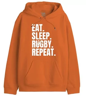 Bluzy męskie - Republic Of California "Jedz, Sleep, Rugby, Repeat" UXREPCZSW029 Bluza męska, pomarańczowa, rozmiar XL, Kolor: pomarańczowy, XS - grafika 1