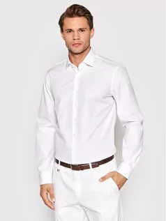 Koszule męskie - Calvin Klein Koszula Poplin Easy Iron K10K103024 Biały Fitted Fit - grafika 1