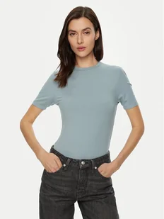 Calvin Klein T-Shirt K20K208052 Błękitny Slim Fit - Koszulki i topy damskie - miniaturka - grafika 1