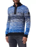 Bluzy męskie - BOSS Męska bluza Knitted, czarna, S - miniaturka - grafika 1