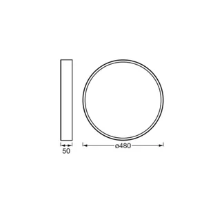 OSRAM Lampa sufitowa LED ORBIS SLIM MOIA, biały / opal, metal - Lampy sufitowe - miniaturka - grafika 1