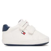 Buty dla chłopców - Sneakersy Tommy Hilfiger Low Cut Velcro T0B9-34328-1582 Biały - miniaturka - grafika 1
