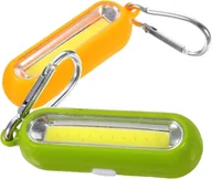 Latarki - 2-częściowa latarka LED na breloku, przenośna latarka z podświetleniem do biwakowania i w sytuacjach awaryjnych, wytrzymała latarka w kolorze zielonym - miniaturka - grafika 1
