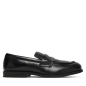 Półbuty męskie - Półbuty Calvin Klein Ess Rubber Penny Loafer Pol Lth HM0HM02025 Czarny - miniaturka - grafika 1