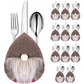 Ozdoby bożonarodzeniowe - Kieszonka na sztućce 12 szt. świąteczne etui, skrzaty ozdoba świąteczna - miniaturka - grafika 1