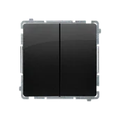 Wyłączniki światła i elektryczne - Wyłącznik podwójny 16A BASIC - czarny mat - miniaturka - grafika 1