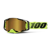 Gogle i okulary motocyklowe - Gogle Cross 100% Armega Lustrzanka Neonowy Żółty - miniaturka - grafika 1