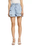 Spodenki damskie - edc by ESPRIT Damskie szorty dżinsowe, 904/Blue Bleached, 32 - miniaturka - grafika 1