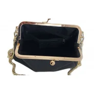Torebki damskie - Włoska kopertówka listonoszka biglówka Vera Pelle złote okucia łańcuszek LKB35N - miniaturka - grafika 1