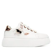 Sneakersy damskie - Sneakersy KARL LAGERFELD KL42376T Biały - miniaturka - grafika 1