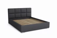 Łóżka - Łóżko do sypialni tapicerowane 120x200 z pojemnikiem - Alaska Grafitowe Eko skóra - miniaturka - grafika 1