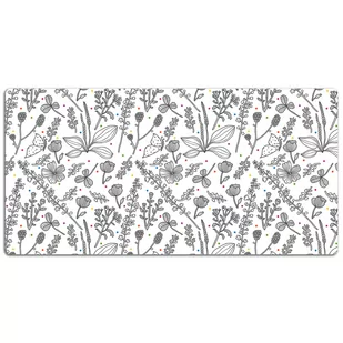 Mata ochronna na biurko Szkic kwiatów 120x60 cm - Podkładki na biurko - miniaturka - grafika 1