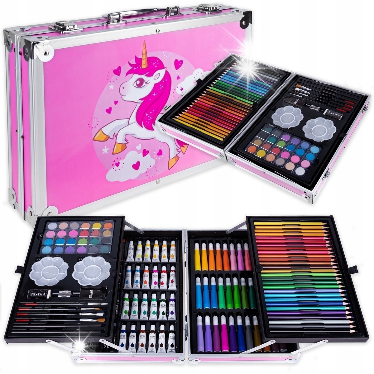 ZESTAW ARTYSTYCZNY PLASTYCZNY KREATYWNY DO MALOWANIA DLA DZIECKA WALIZKA