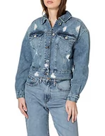 Kurtki damskie - ONLY Destroyed damska kurtka dżinsowa, niebieski (medium blue denim), L - miniaturka - grafika 1