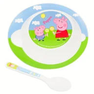 Zestawy naczyń dla dzieci - Peppa Pig Peppa Pig - Miska z łyżeczką z melaminy do mikrofali - miniaturka - grafika 1