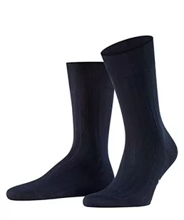 FALKE Mężczyźni Skarpety Milano M SO Bawełna Fil d'Ecosse z wzorem 1 Para, Niebieski (Dark Navy 6370), 39-40 - Skarpetki męskie - miniaturka - grafika 1