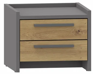 Szafka nocna z szufladami dąb artisan + antracyt K9-G15 - Szafki nocne - miniaturka - grafika 1