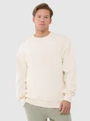 Bluzy męskie - 4F Bluza dresowa oversize nierozpinana bez kaptura męska - beżowa XXL - miniaturka - grafika 1