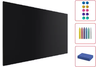 OUTLET Tablica magnetyczna metalowa KREDOWA CZARNA 90x60cm MetalBoards blacha z nadrukiem na wszystkie rodzaje magnesów + zestaw akcesoriów GRATIS - Biuro i firma OUTLET - miniaturka - grafika 1
