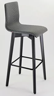 Krzesło barowe Hoker LUKA SOFT W czarno-szary 55, 60, 65, 73 cm - Taborety i hokery - miniaturka - grafika 1