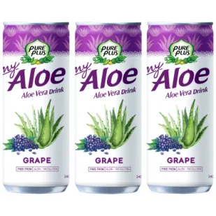 Pure Plus Napój z aloesem Aloe Vera Drink Winogrono zestaw 3 x 240 ml - Soki i napoje niegazowane - miniaturka - grafika 1